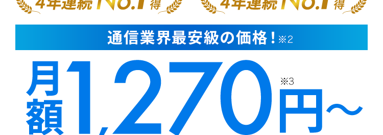 家でも外でも！ネットを使うなら工事不要のWiMAX＋5G
提供エリア拡大中!
お客様サポート充実度4年連続No.1獲得※１
WiMAX満足度4年連続No.1獲得※１
通信業界最安級の価格！※２
月額1,270円〜※3
(税込1,397円〜)
WiMAXならデータ容量無制限！
最短即日発送
WiMAX史上最速の通信速度
選べる最新機種
WEBからのお申し込みで初期費用無料！